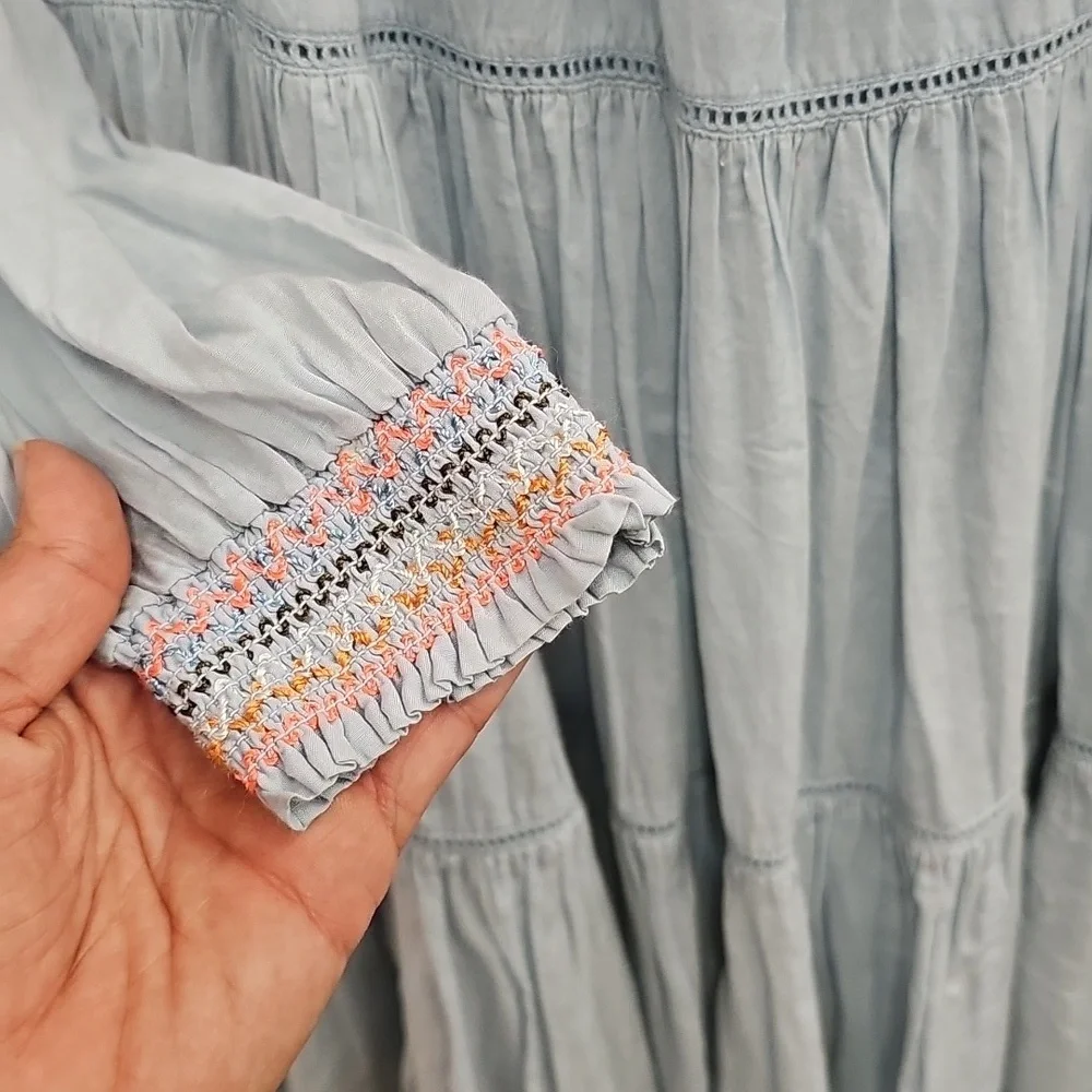Floral, Embroidered, Dress, Summer, Cowgirl, Mini, School, Travel, School